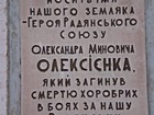 Вказівна дошка на честь Героя Радянського Союзу М.Алексєєнка